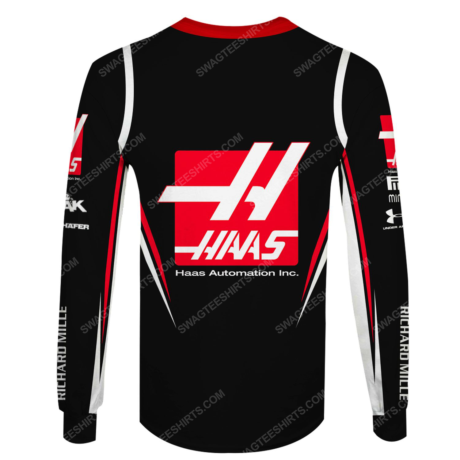 Haas automation inc racing team motorsport full printing sweatshirt - back