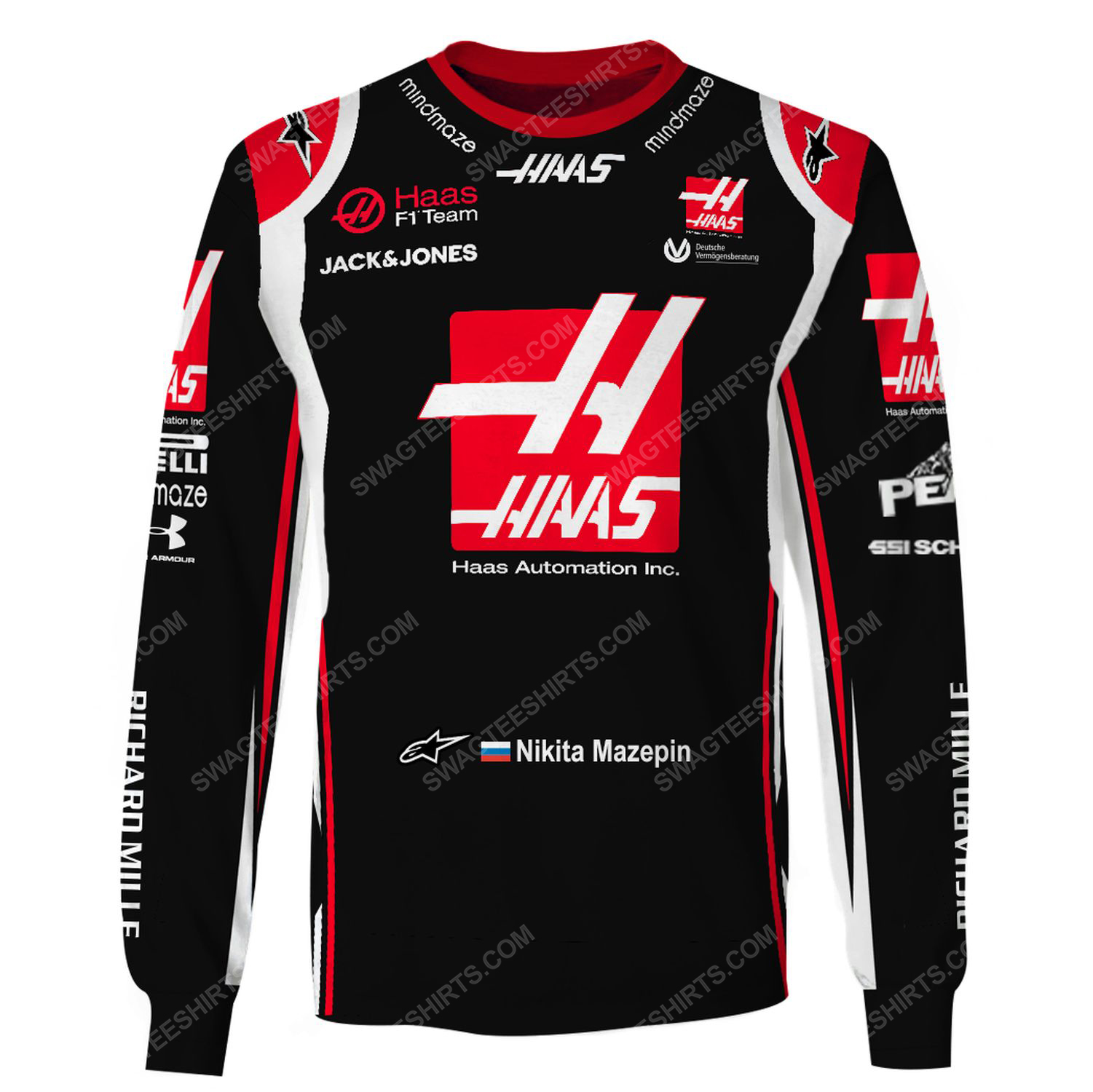 Haas automation inc racing team motorsport full printing sweatshirt