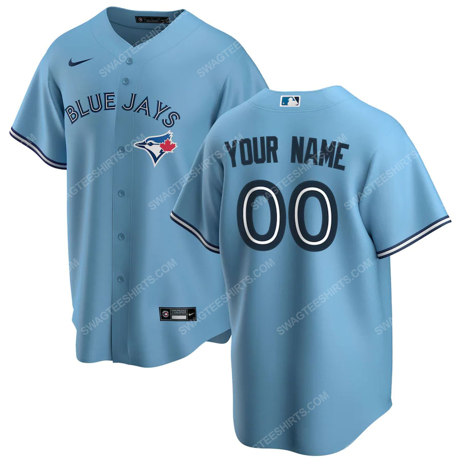 Personalized mlb toronto blue jays team baseball jersey-light blue