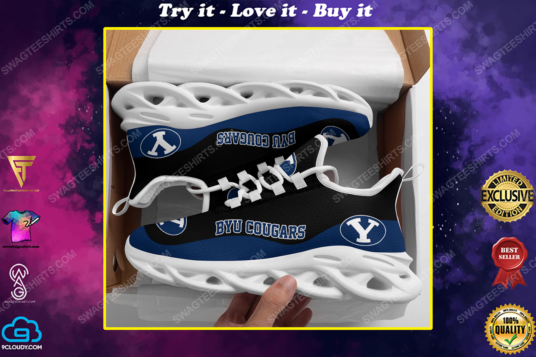 The byu cougars football team max soul shoes