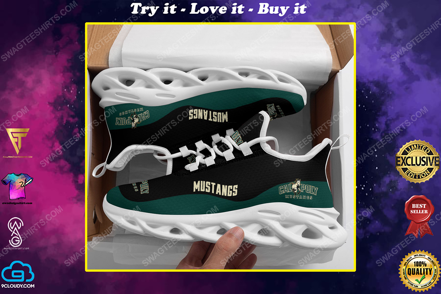 The cal poly mustangs football team max soul shoes