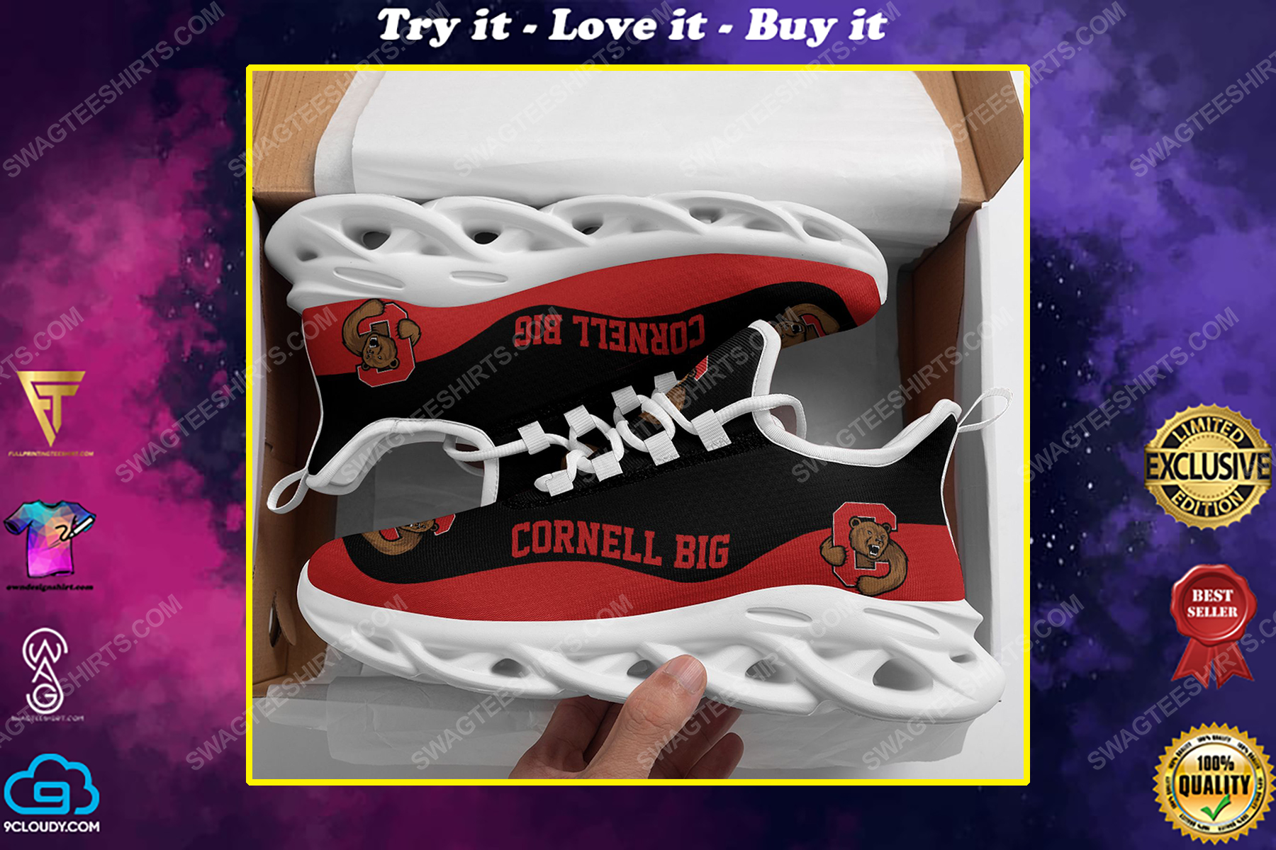 The cornell big red football team max soul shoes