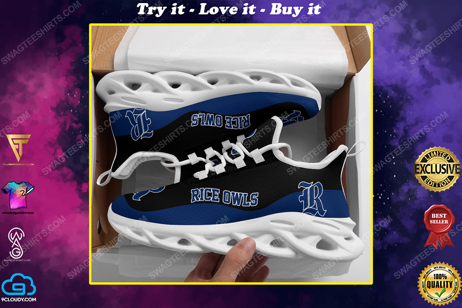 The rice owls football team max soul shoes