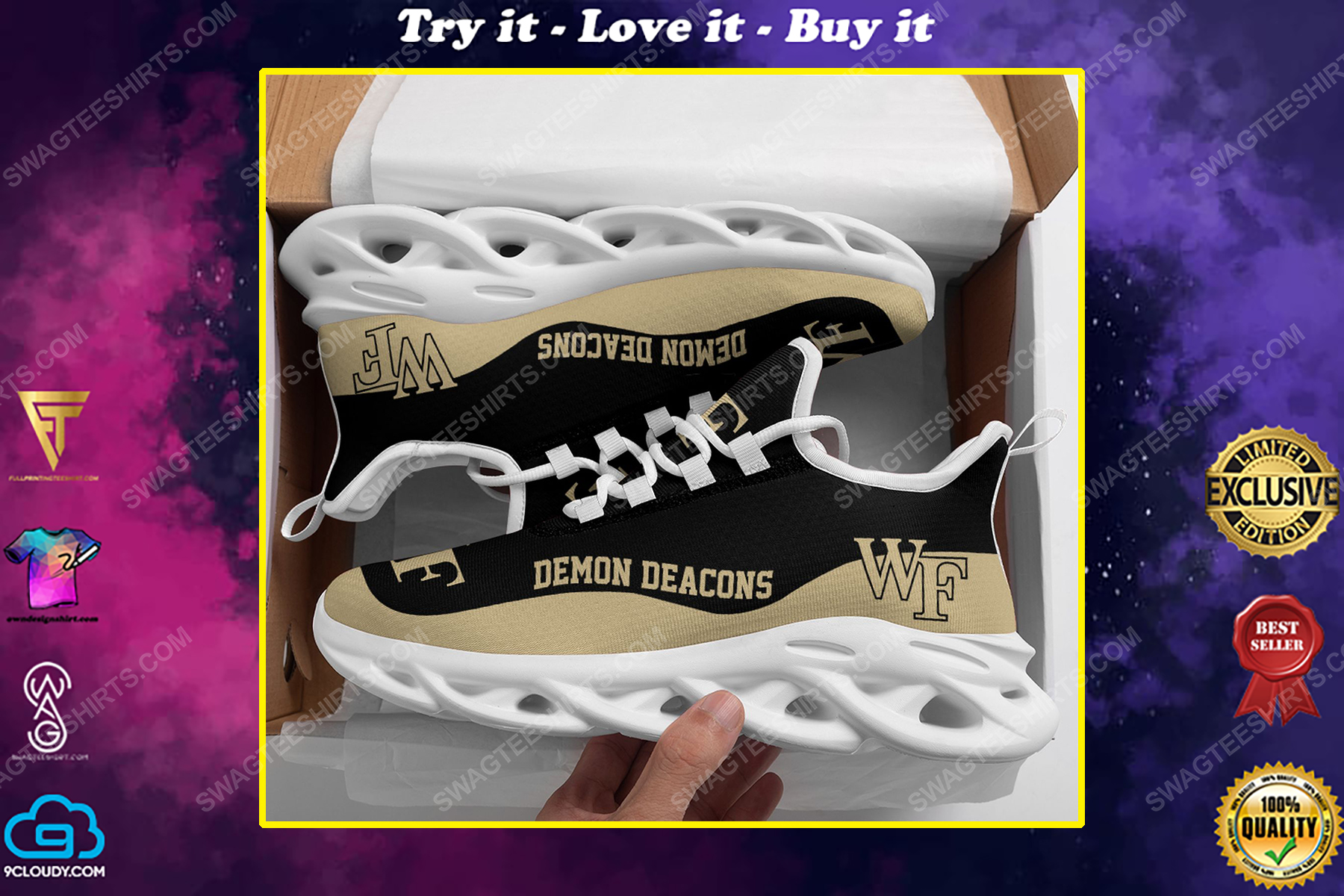 Wake forest demon deacons football team max soul shoes