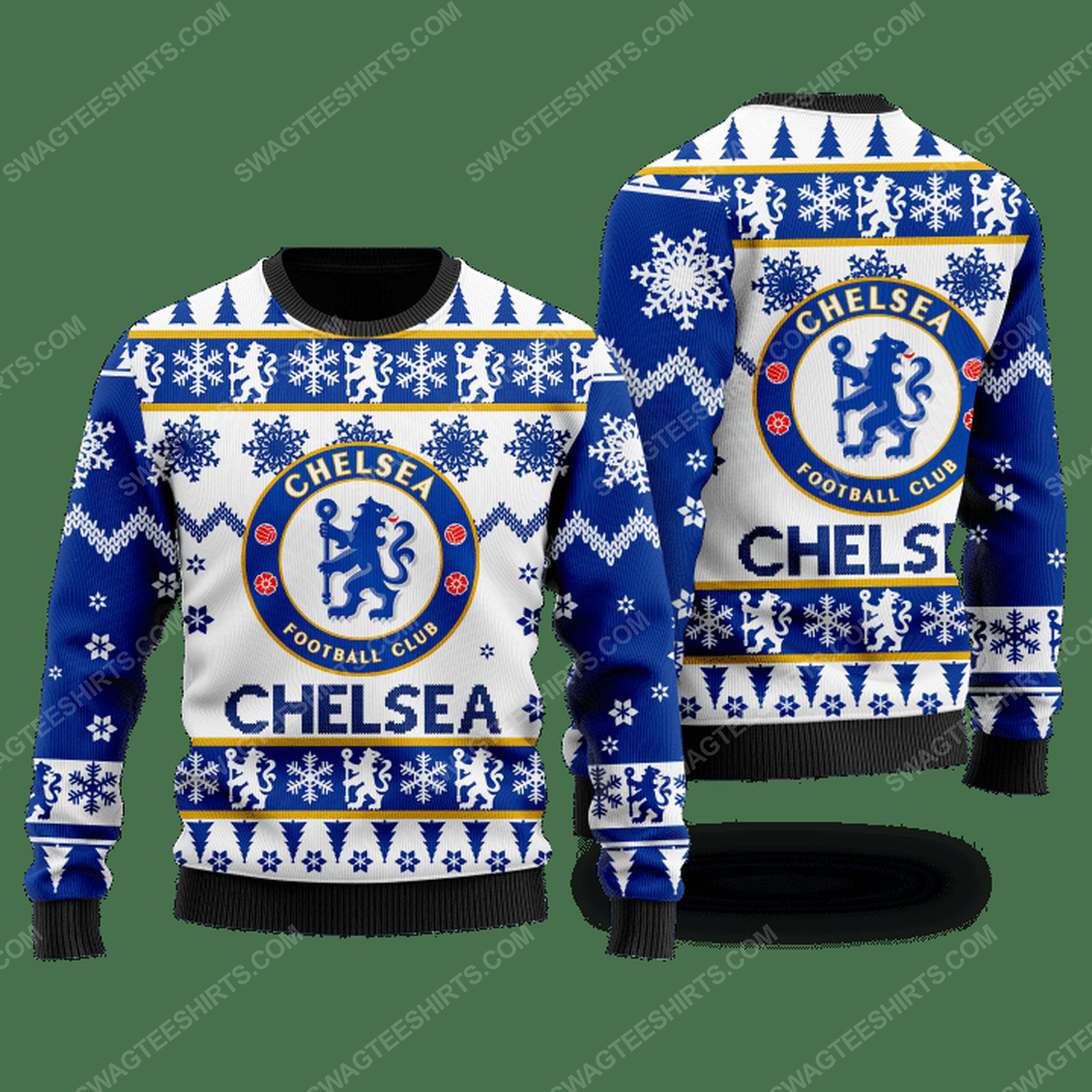 Chelsea football club ugly christmas sweater