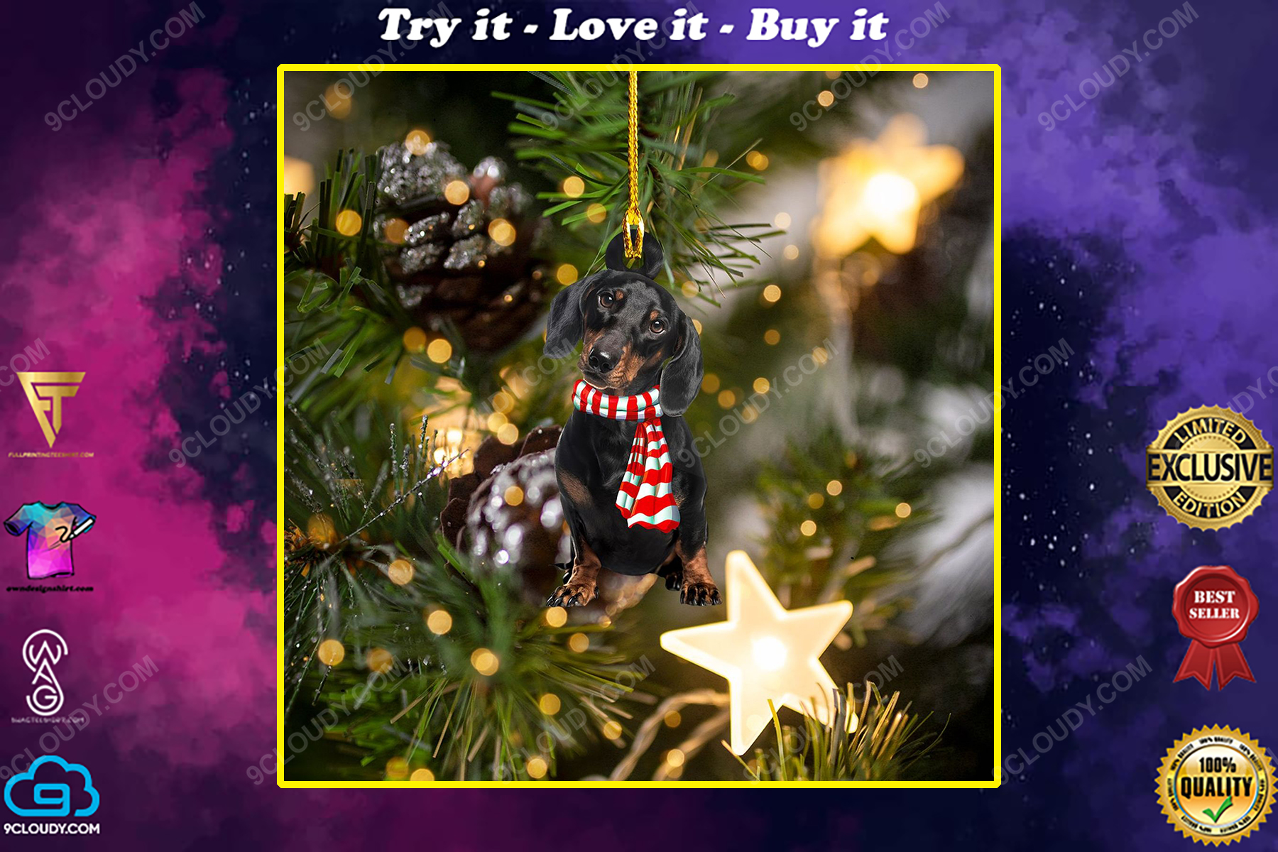 Dog lover dachshund christmas gift ornament