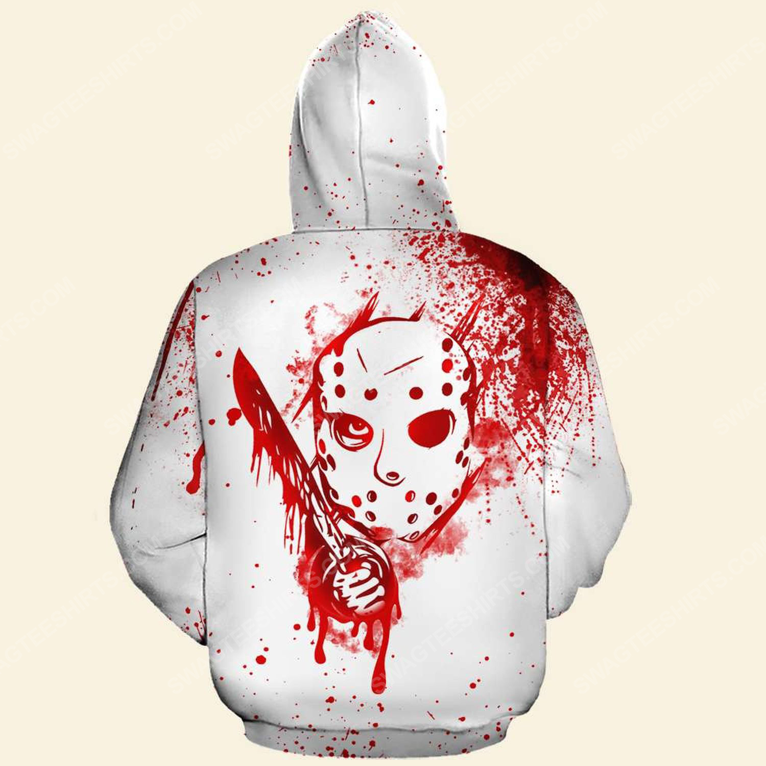 Halloween blood i don't always ch ch ch ch friday the 13th full print hoodie - back