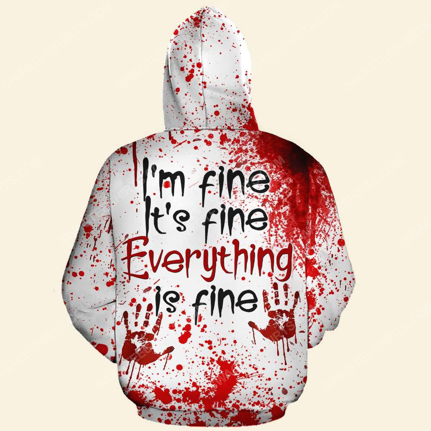 Halloween blood i'm fine it's fine everything is fine hoodie