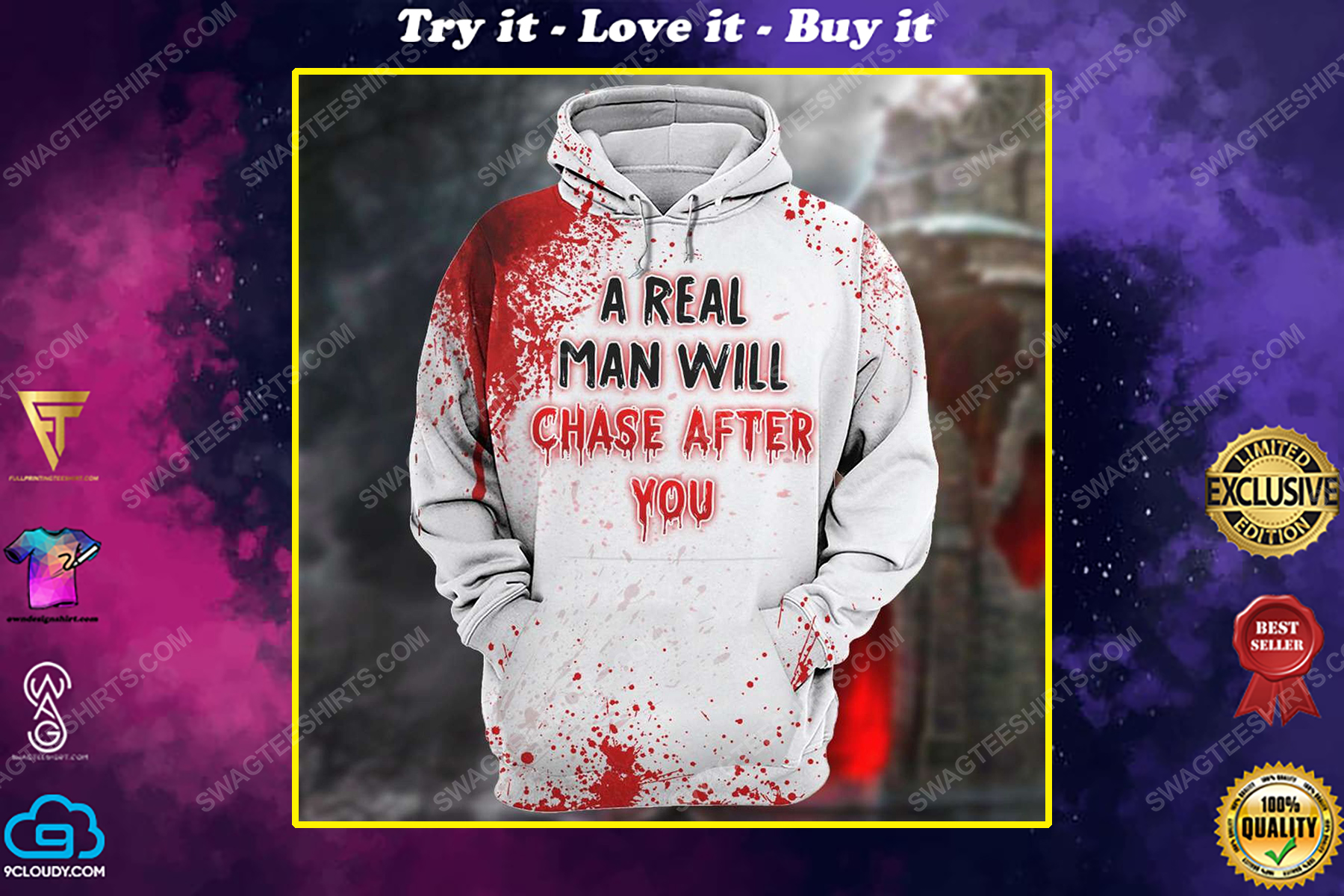 Halloween blood michael myers a real man will chase after you shirt 1