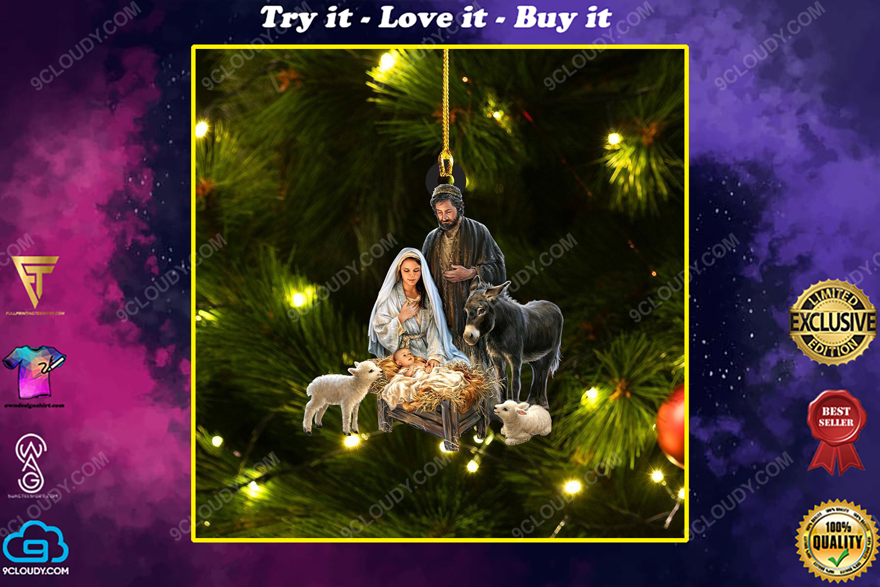 Nativity of Jesus christmas gift ornament