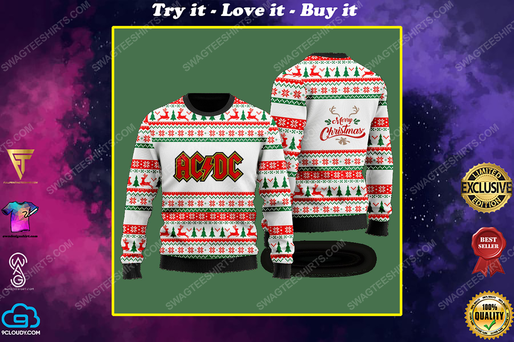Van Halen Rock Band Members Ugly 3D Christmas Sweater – Teepital – Everyday  New Aesthetic Designs
