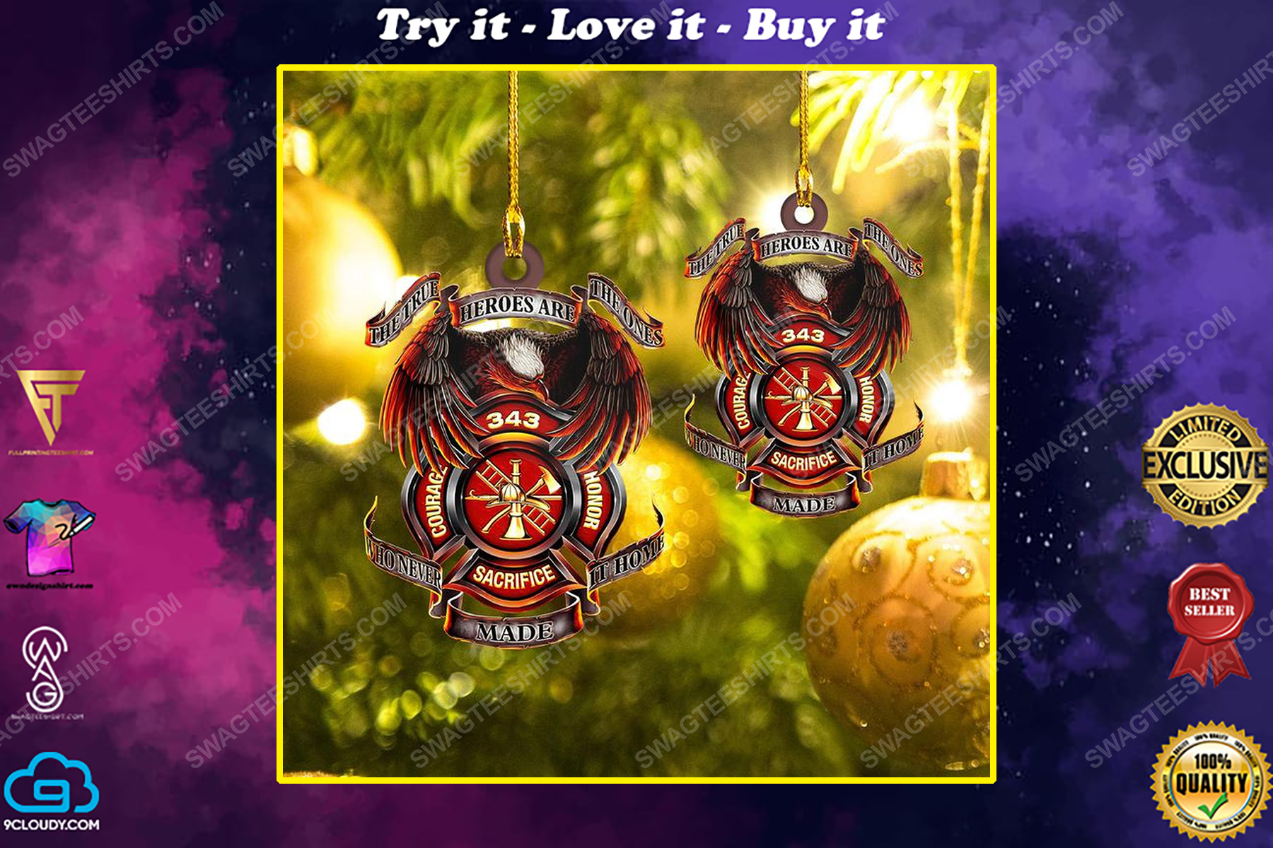 The true hero is ones firefighter christmas gift ornament