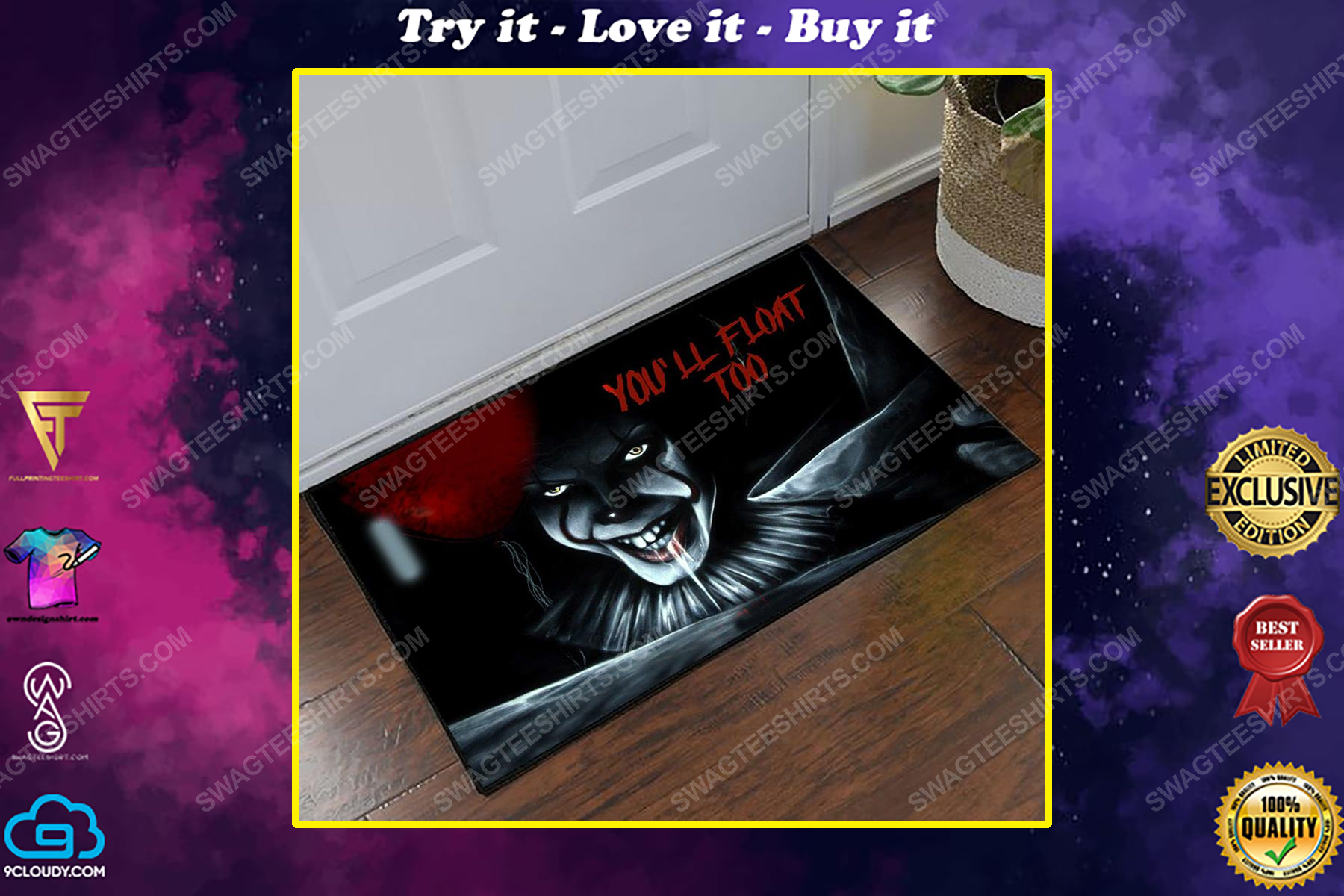 halloween it pennywise you’ll float too doormat