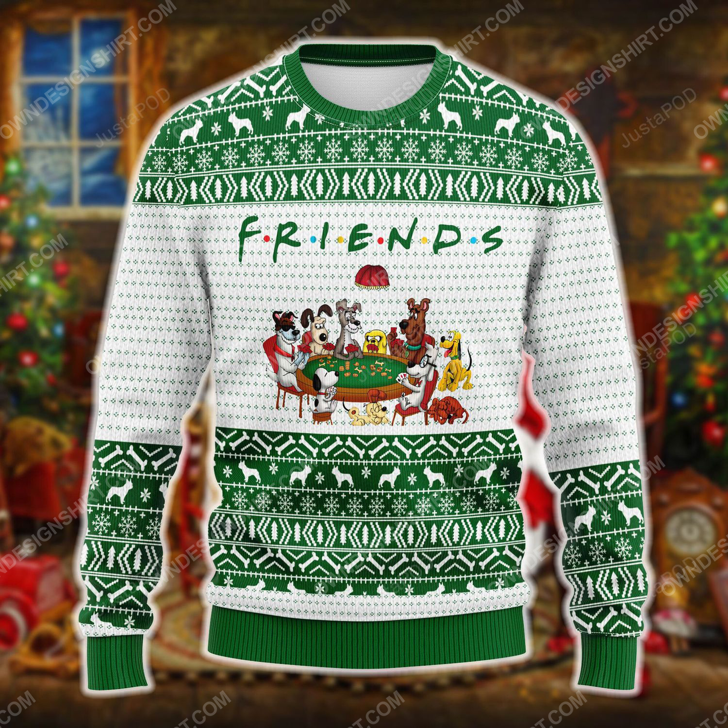 Mighty Morphin Power Ranger Green Ugly Sweater Christmas Party - T