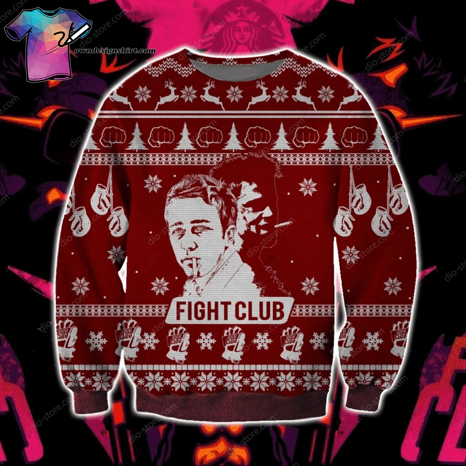 Fight Club All Over Print Ugly Christmas Sweater