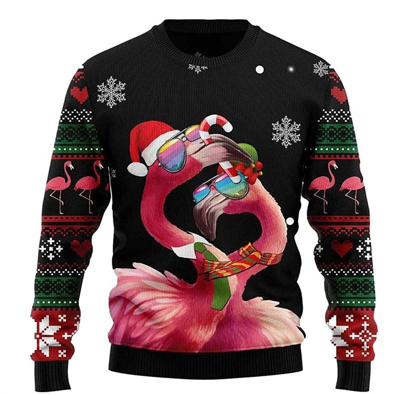 Flamingo couple ugly christmas sweater