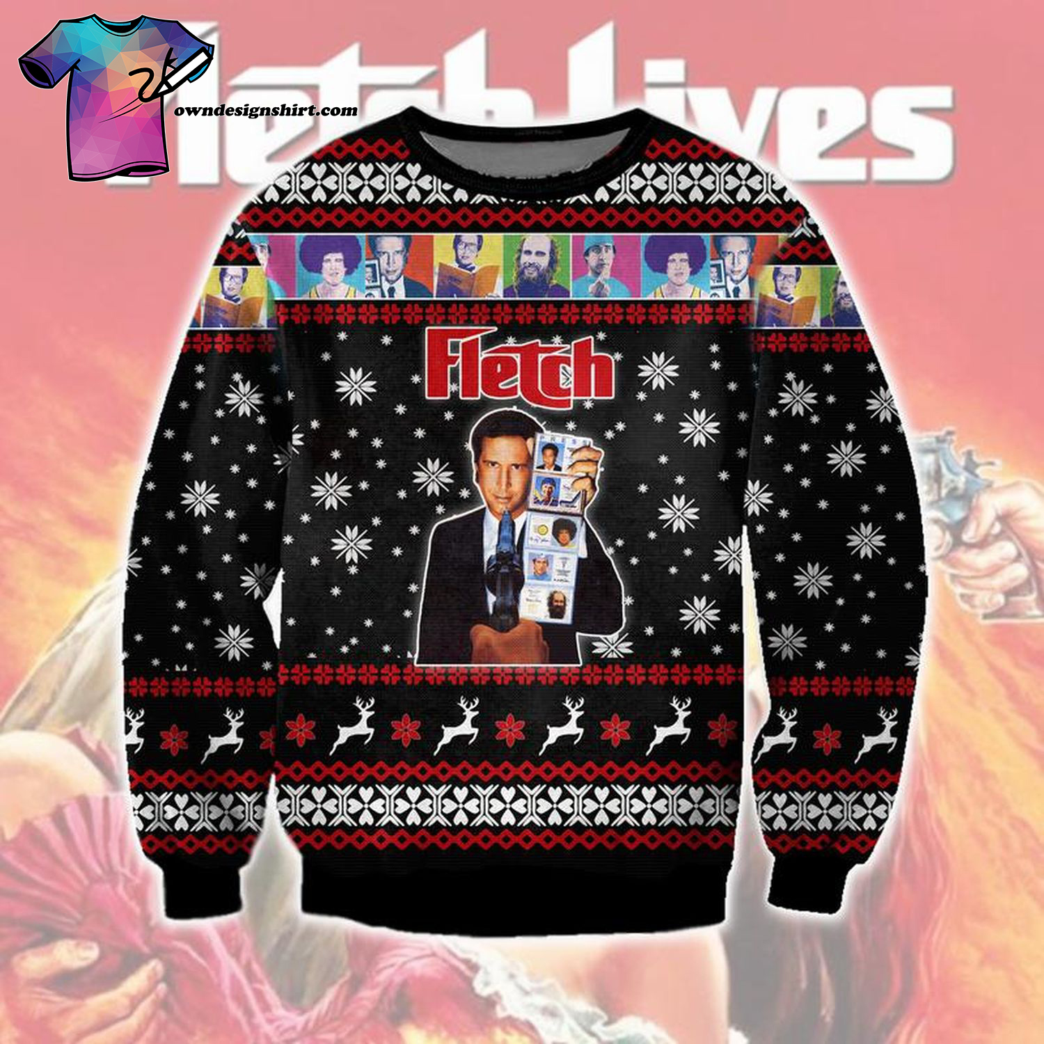 Fletch Movie All Over Printed Ugly Christmas Sweater