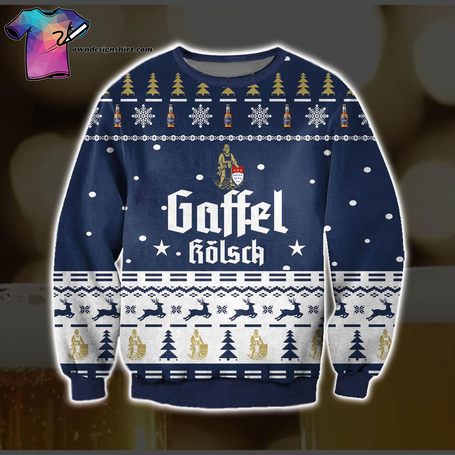 Gaffel Kolsch Beer All Over Printed Ugly Christmas Sweater