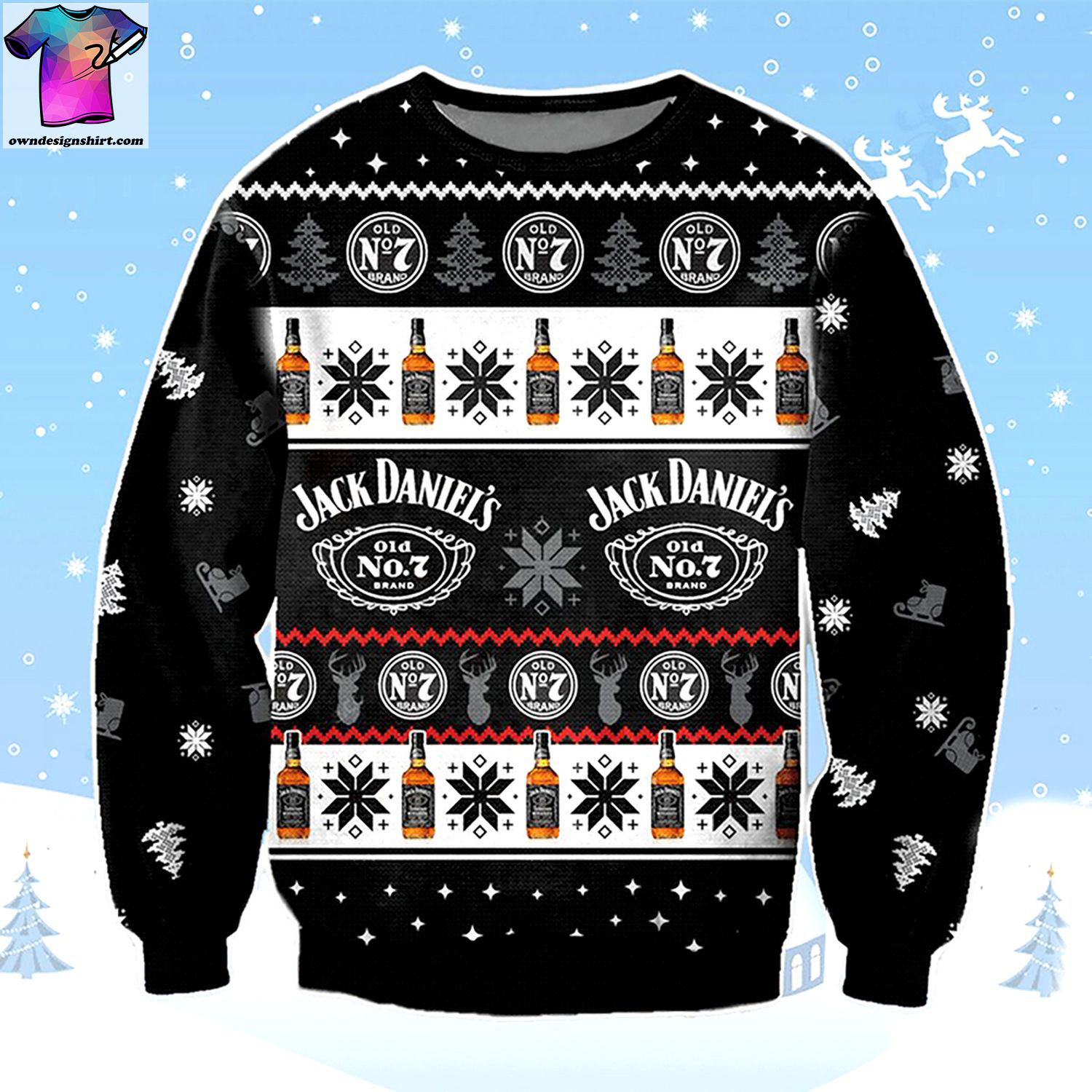 Jack daniel’s whiskey ugly christmas sweater