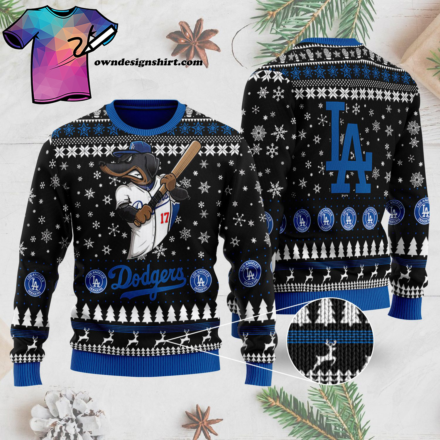Major League Baseball Los Angeles Dodgers Full Print Ugly Christmas Sweater - Copy