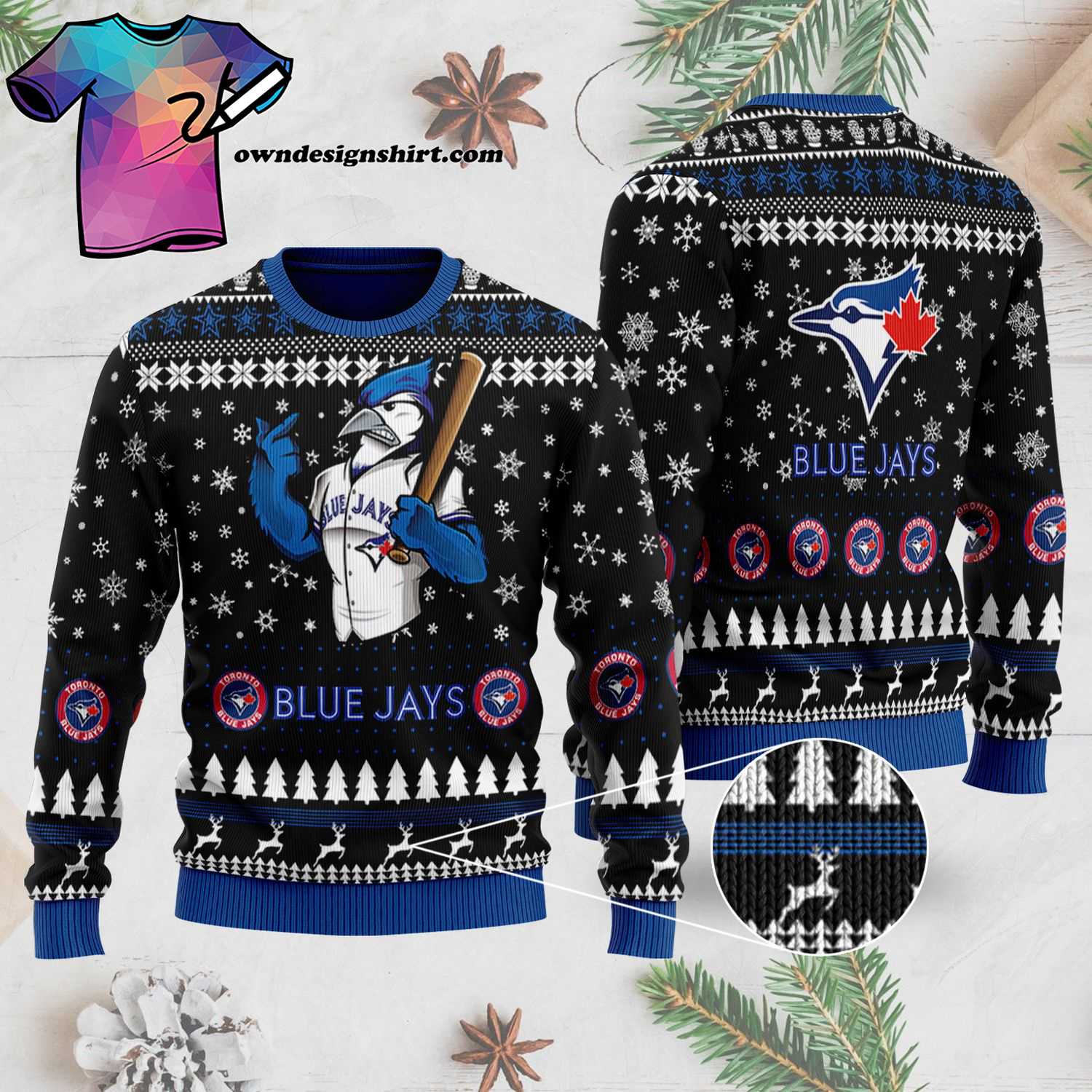 Major League Baseball Toronto Blue Jays Full Print Ugly Christmas Sweater - Copy