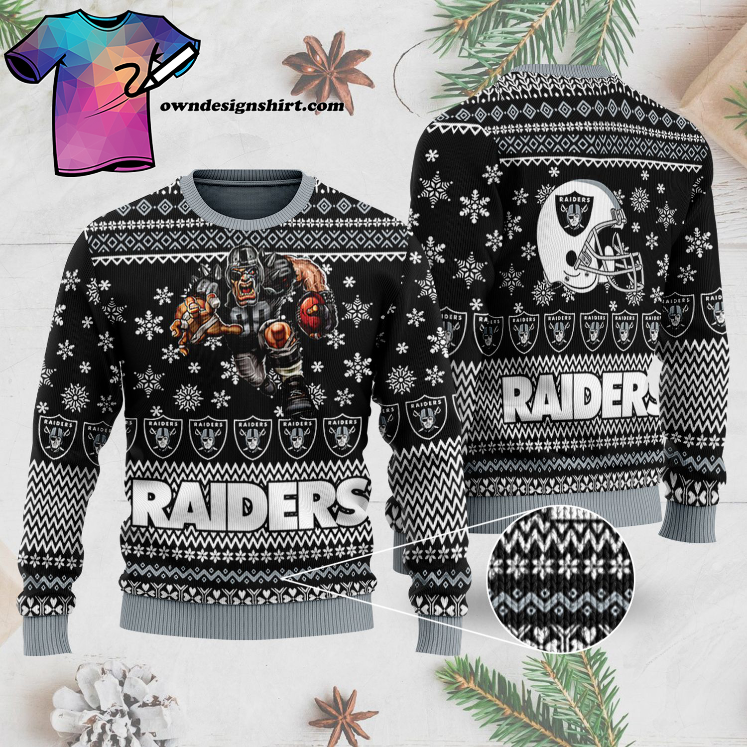 National Football League Las Vegas Raiders Full Print Ugly Christmas Sweater