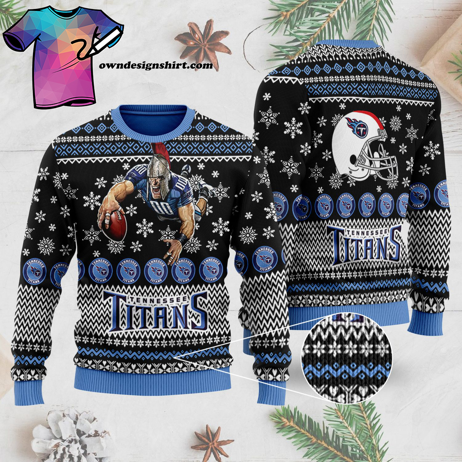 National Football League Tennessee Titans Full Print Ugly Christmas Sweater