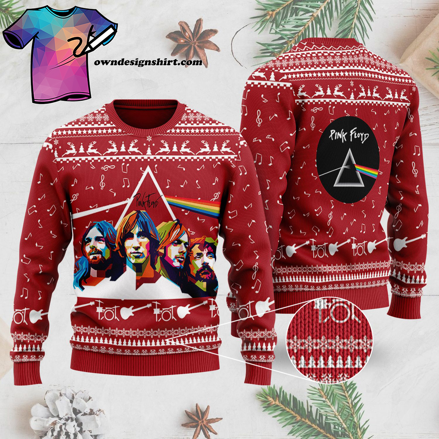 Pink Floyd Band Full Print Ugly Christmas Sweater