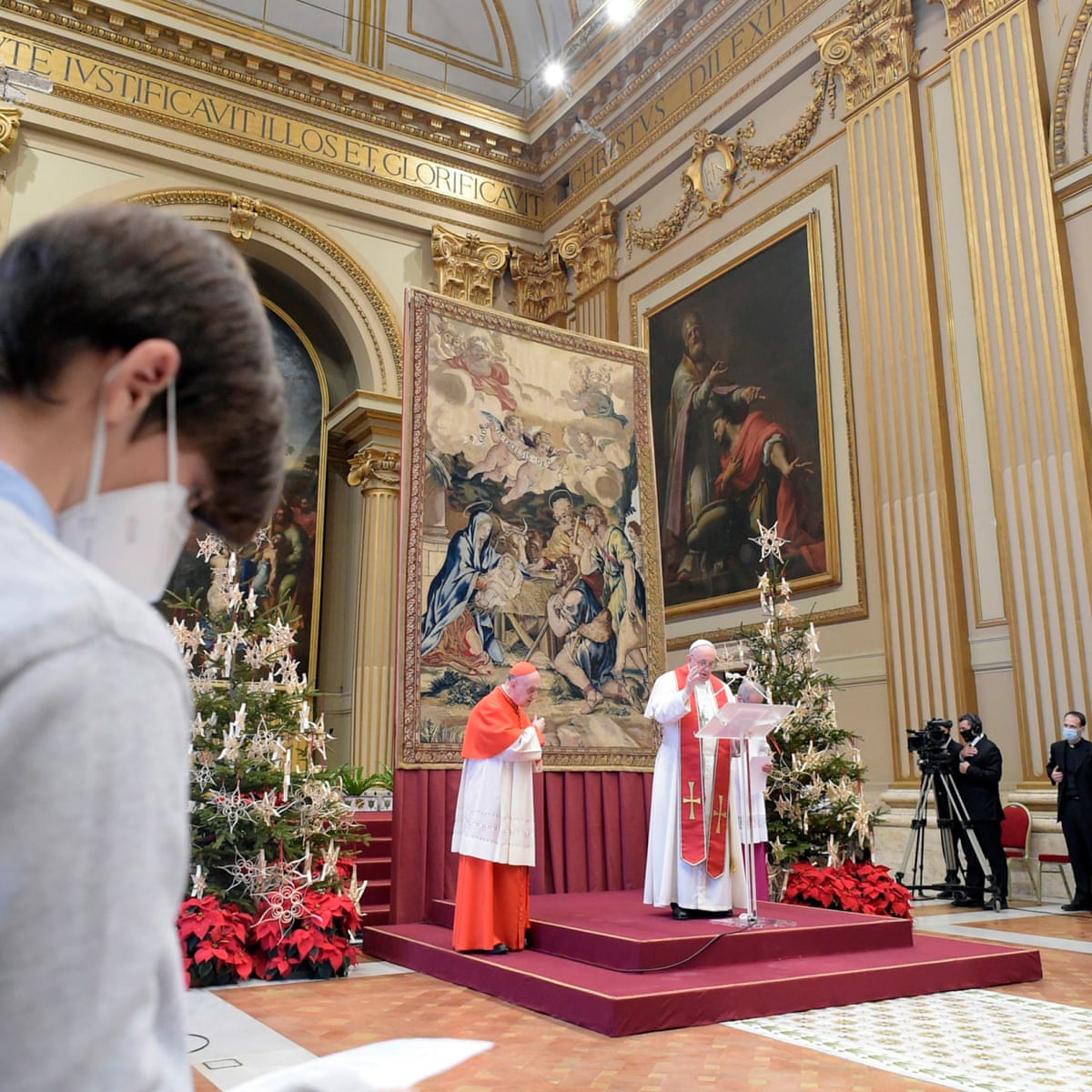 Pope Francis does not read his Christmas message in the usual way