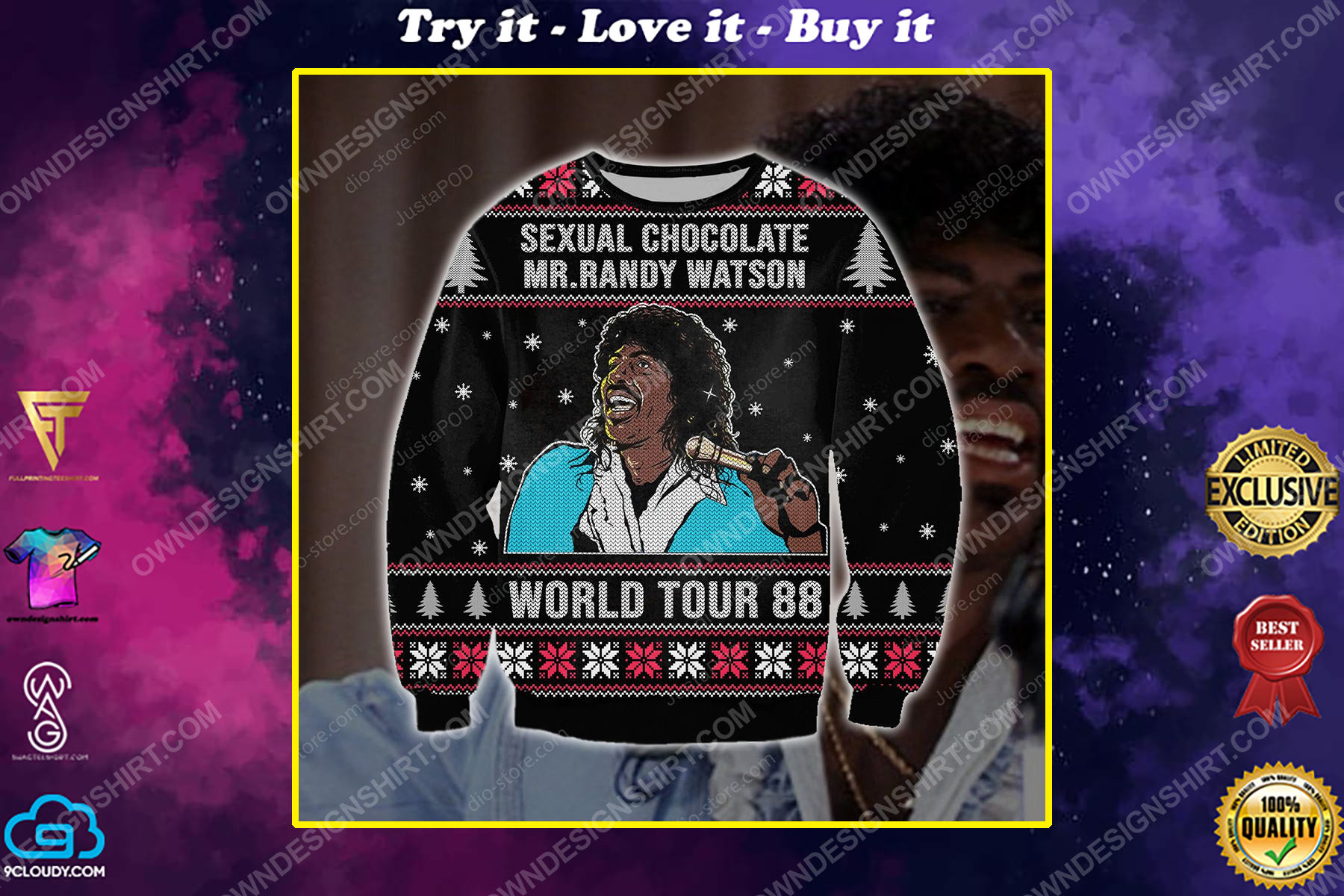 Randy watson sexual chocolate full print ugly christmas sweater