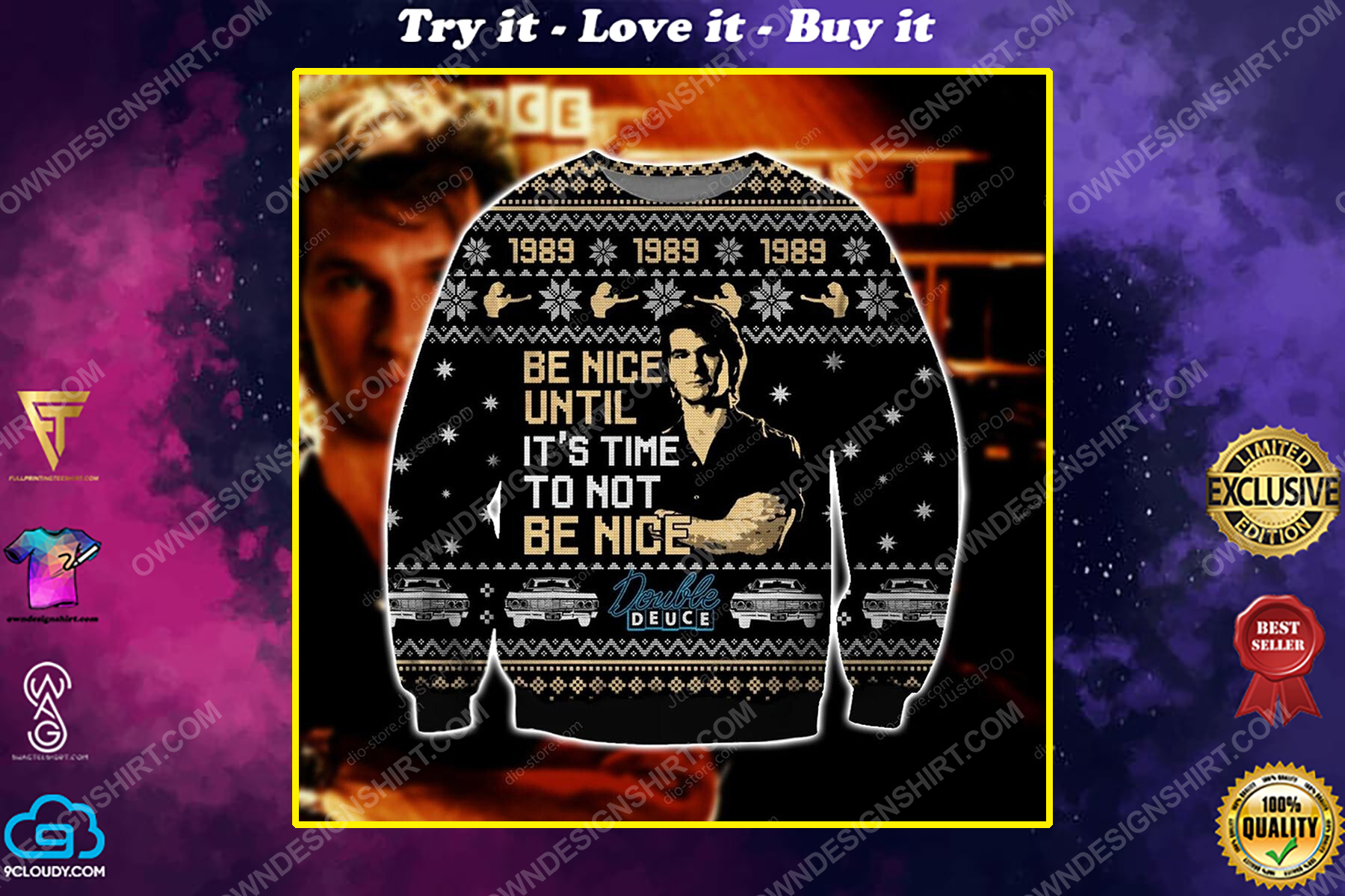 Roadhouse be nice until it's time to not be nice ugly christmas sweater
