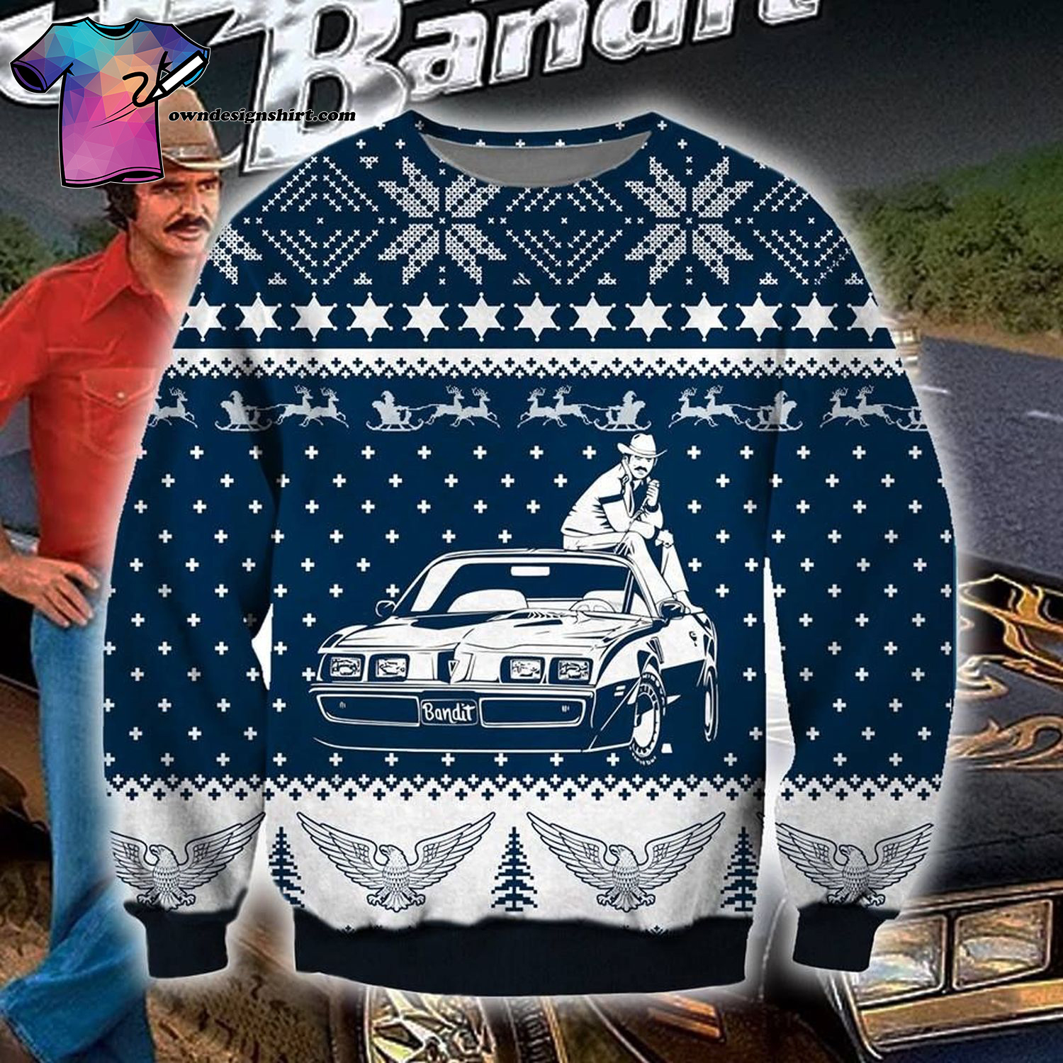Smokey And The Bandit All Over Print Ugly Christmas Sweater