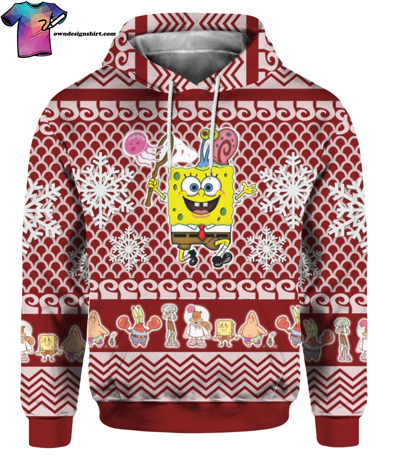 Spongebob Squarepants Full Print Ugly Christmas Sweater