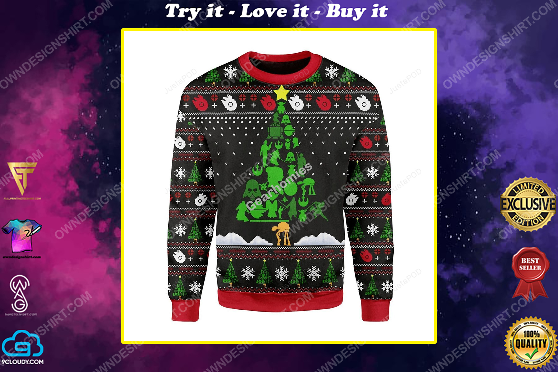 Star wars christmas tree ugly christmas sweater