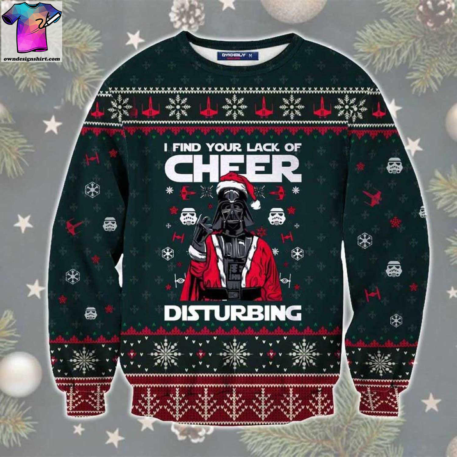 Star wars darth vader santa claus ugly christmas sweater