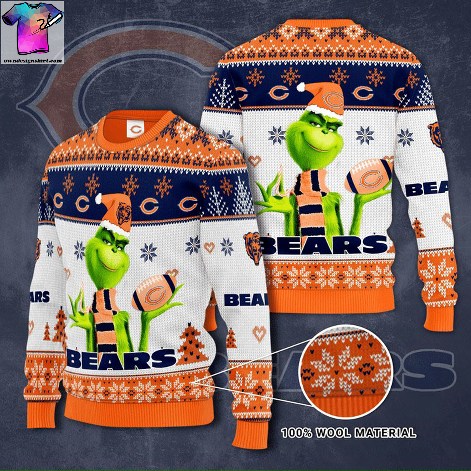 The grinch and chicago bears ugly christmas sweater - Copy (2)