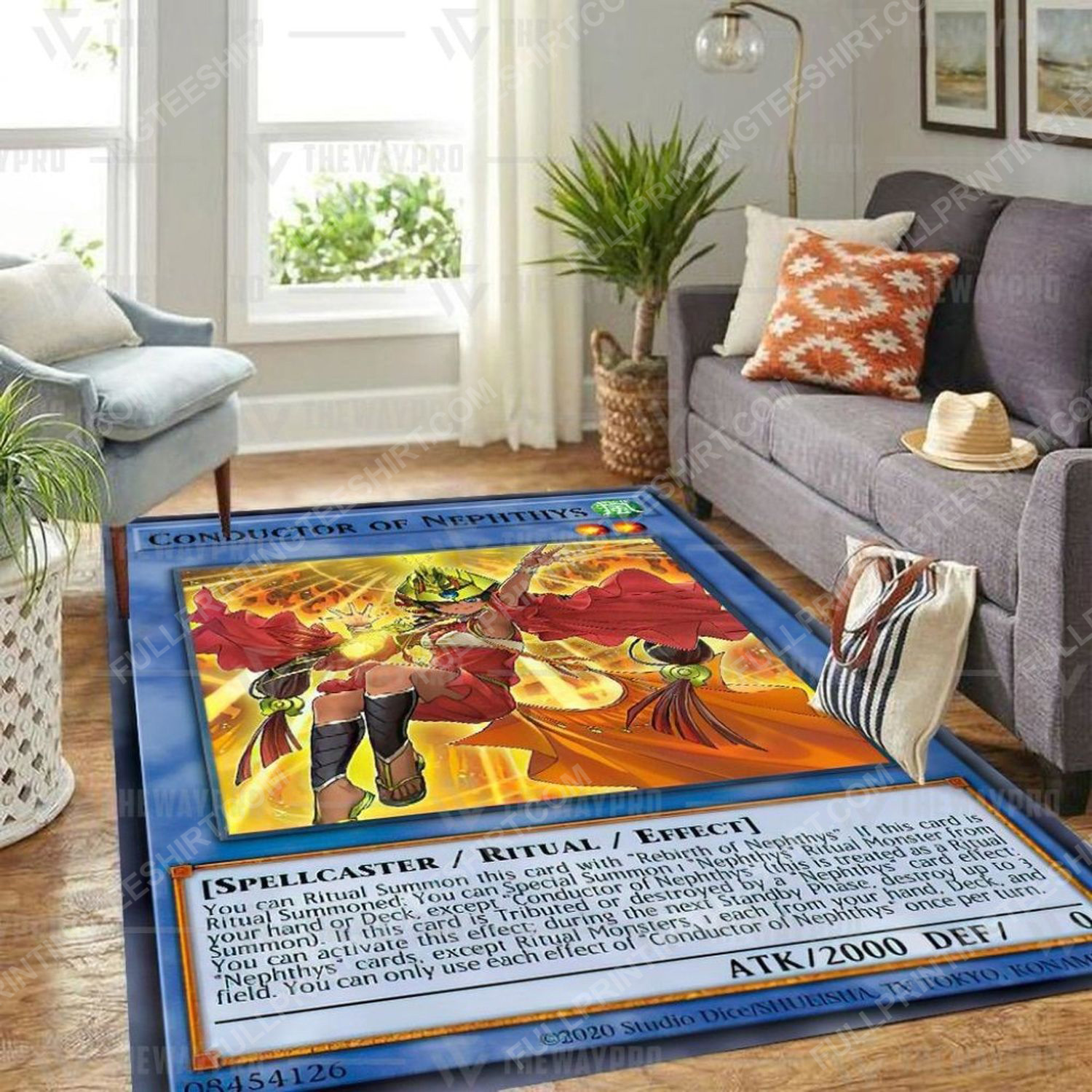 Yu-gi-oh conductor of nephthys all over print rug 1