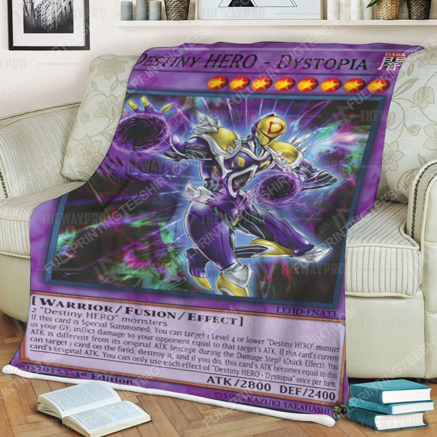 Yu-gi-oh destiny hero dystopia full print soft blanket