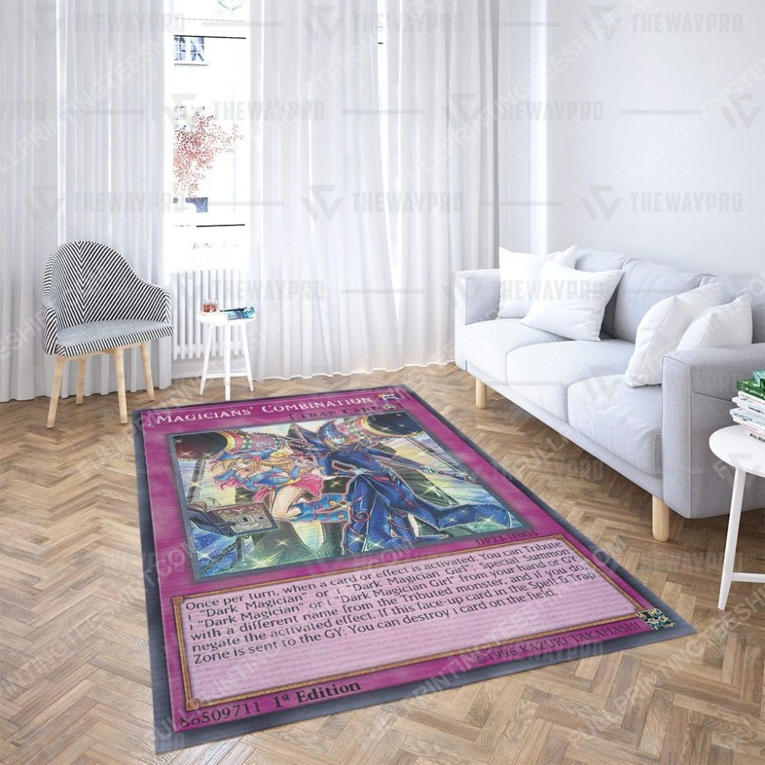 Yu-gi-oh magicians' combination all over print rug