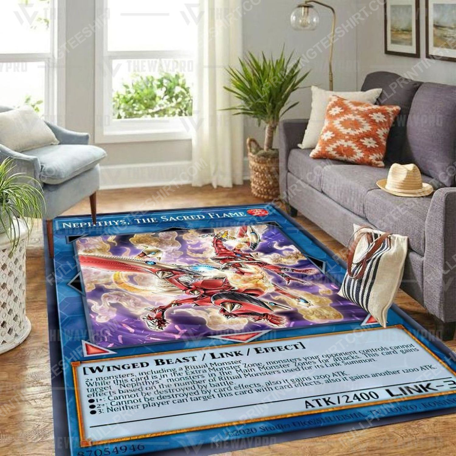 Yu-gi-oh nephthys the sacred flame all over print rug