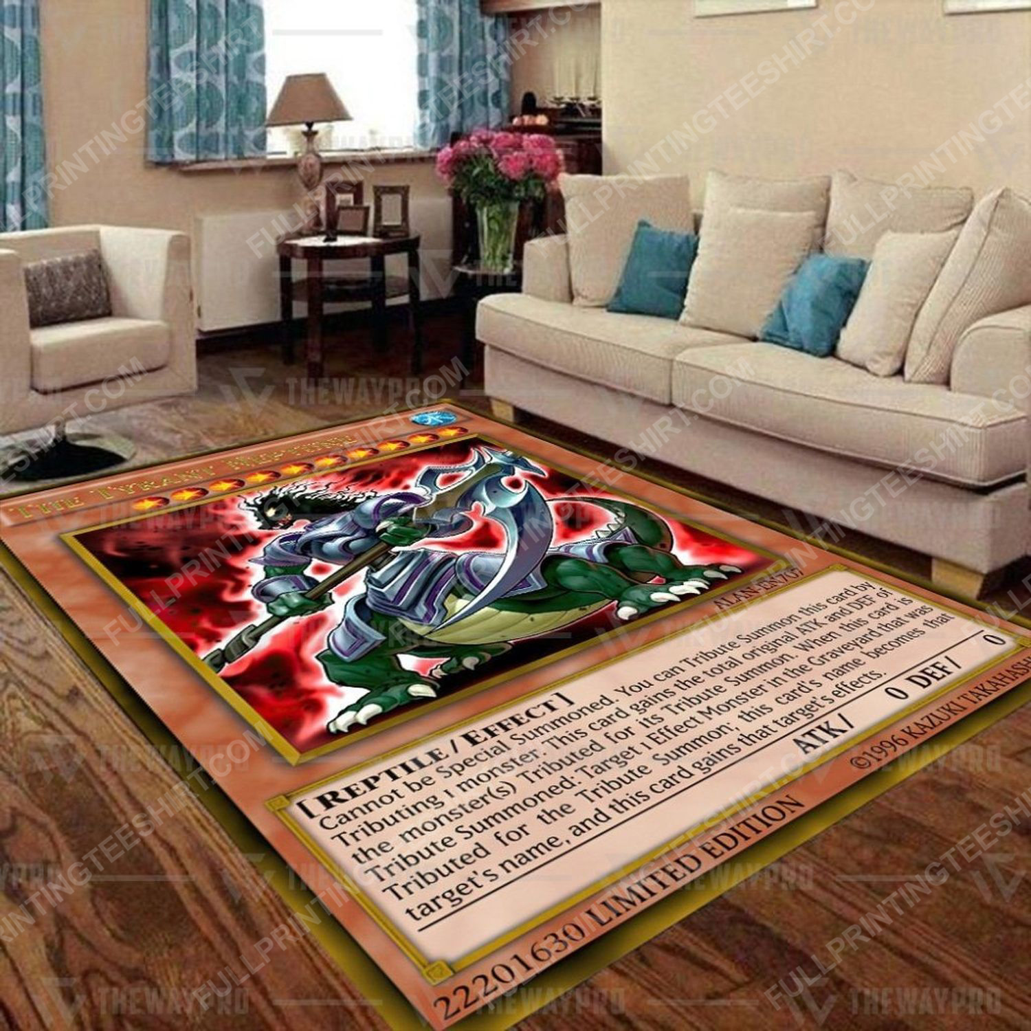 Yu-gi-oh the tyrant neptune all over print rug