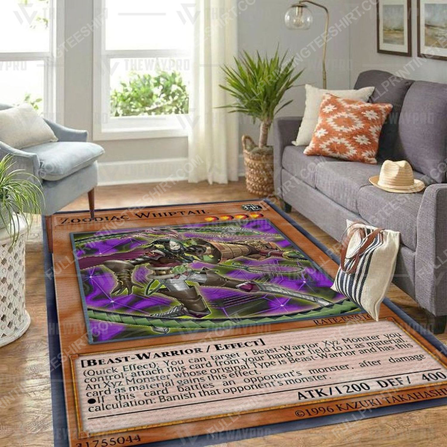 Yu-gi-oh zoodiac whiptail all over print rug