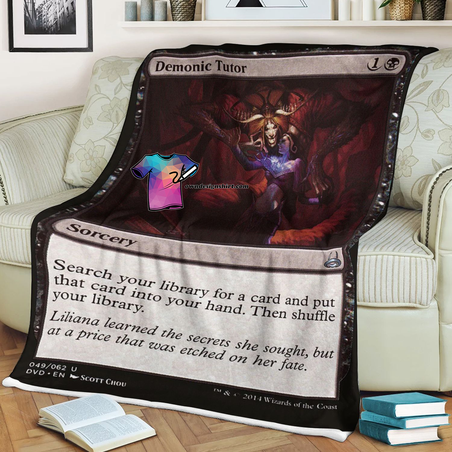 Card Demonic Tutor Game Magic The Gathering Blanket