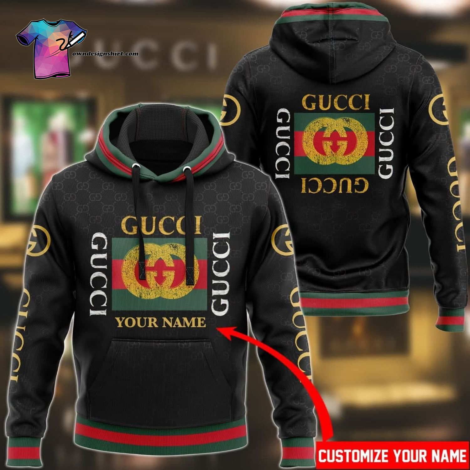 Custom Gucci Symbol All Over Print Shirt