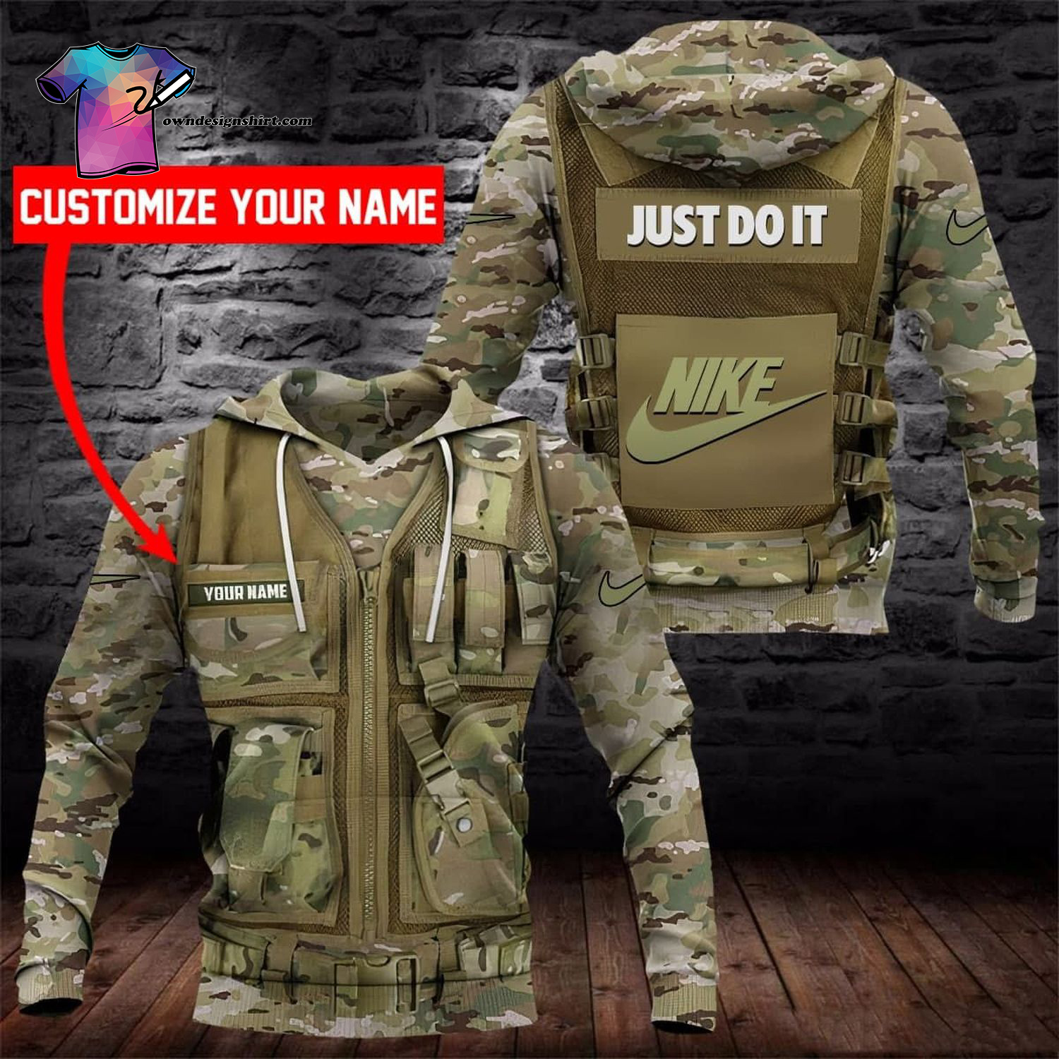 Custom Just Do It Nike Camo All Over Print Shirt