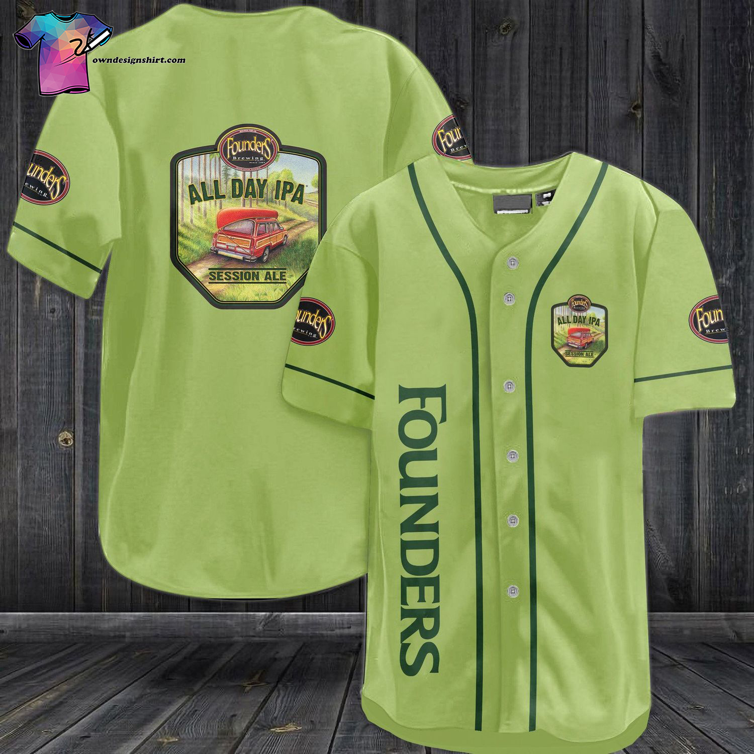 Founders All Day IPA All Over Print Baseball Jersey