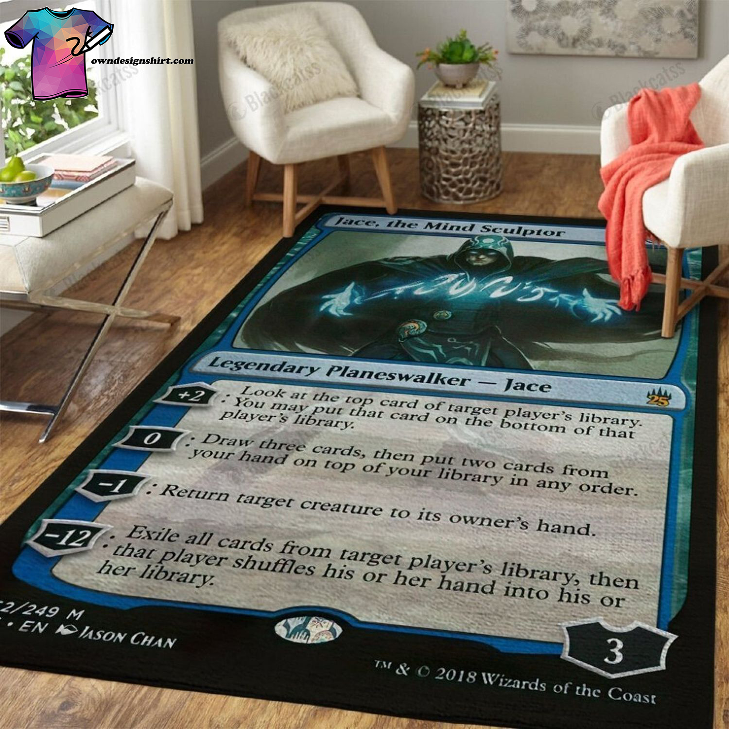 Game Magic The Gathering Jace The Mind Sculptor Full Print Rug