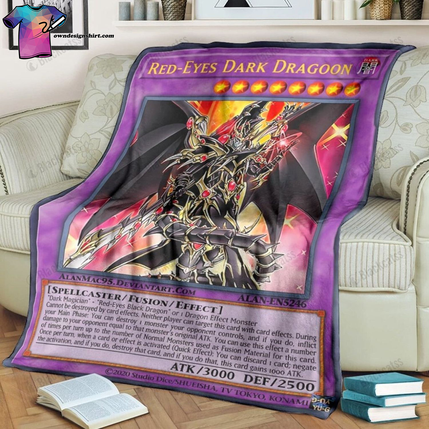 Game Yu-gi-oh Red-Eyes Dark Dragoon Full Print Soft Blanket