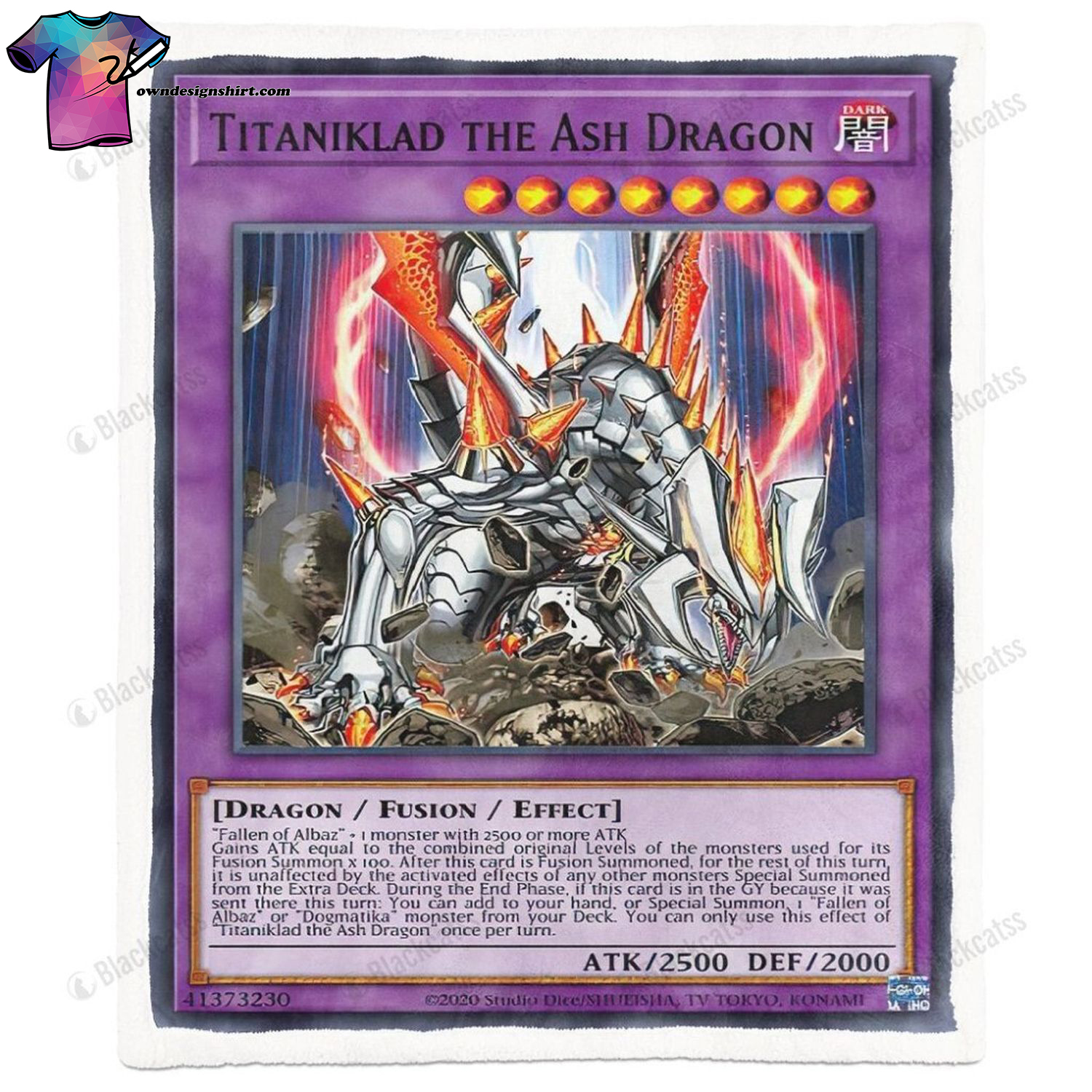 Game Yu-gi-oh Titaniklad The Ash Dragon Full Print Soft Blanket
