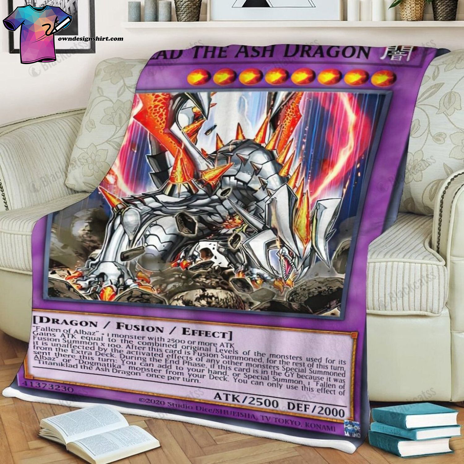 Game Yu-gi-oh Titaniklad The Ash Dragon Full Print Soft Blanket